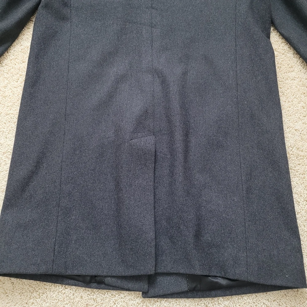 London Fog Men's 46R Wool Blend Gray Long Dress Coat Overcoat Topcoat Career